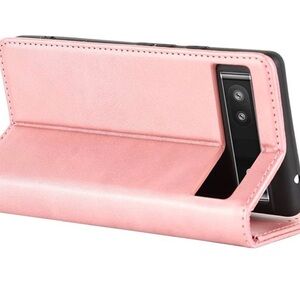 Google pixel 7a Pink Leather Phone Case